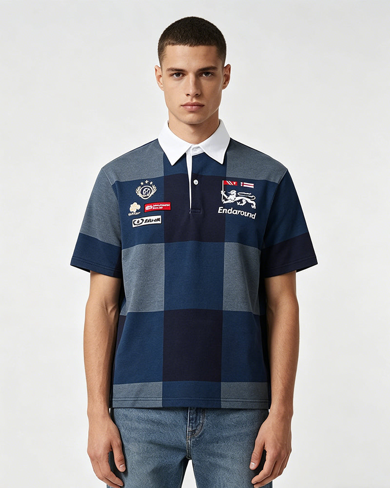 Embroidered Colorblock Short Sleeve T-Shirt