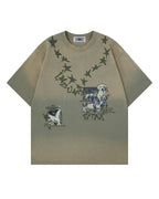 Distressed star short sleeve