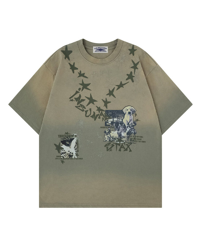 Distressed star short sleeve Main Image