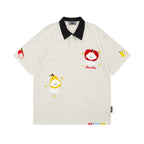 Retro polo collar short sleeves