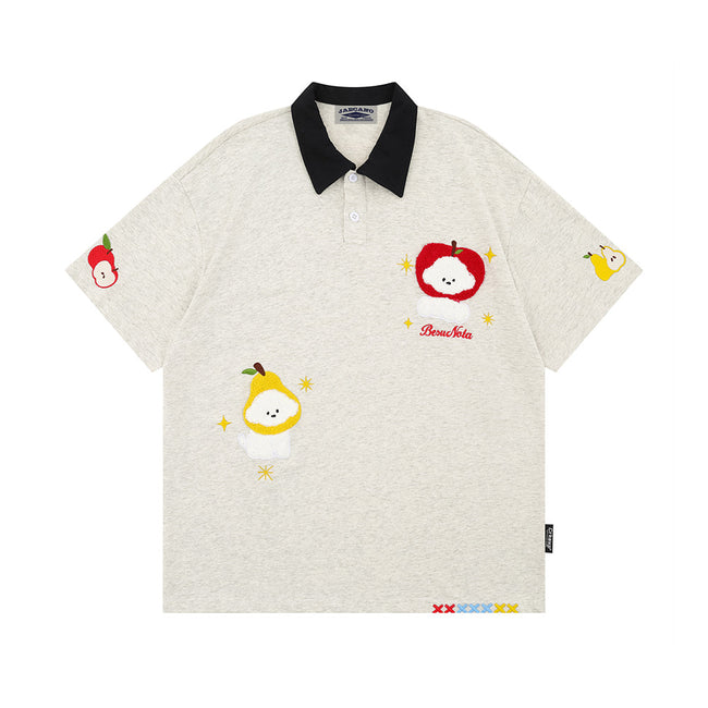 Retro polo collar short sleeves Main Image