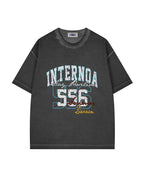 Washed distressed casual short-sleeved shirt