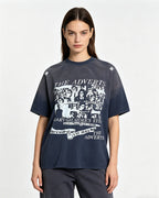 Distressed Print Short-Sleeve