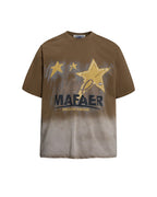 Washed distressed short-sleeved shirt