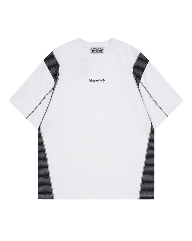 Contrast color short sleeves