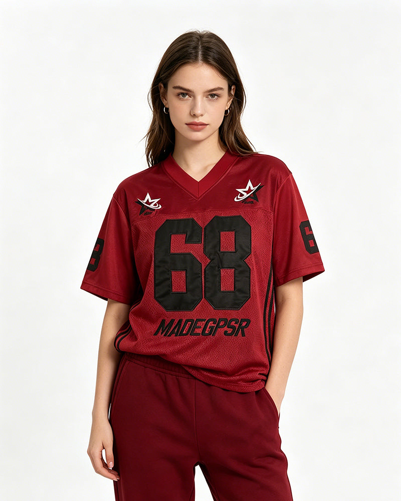 Embroidered sports short sleeves
