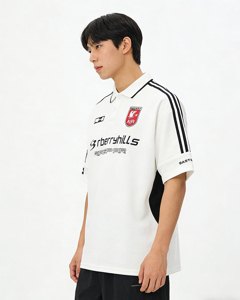 Spliced sports short sleeves