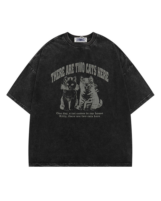 American cartoon kitten short sleeves Hover Image