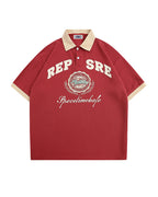 American retro hip hop embroidered letter short sleeves