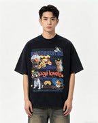 Retro fun print short sleeves