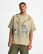Distressed casual short-sleeved shirt