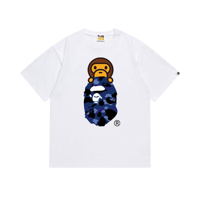 BAPE Blue Camo Ape Head T-Shirt White Hover Image