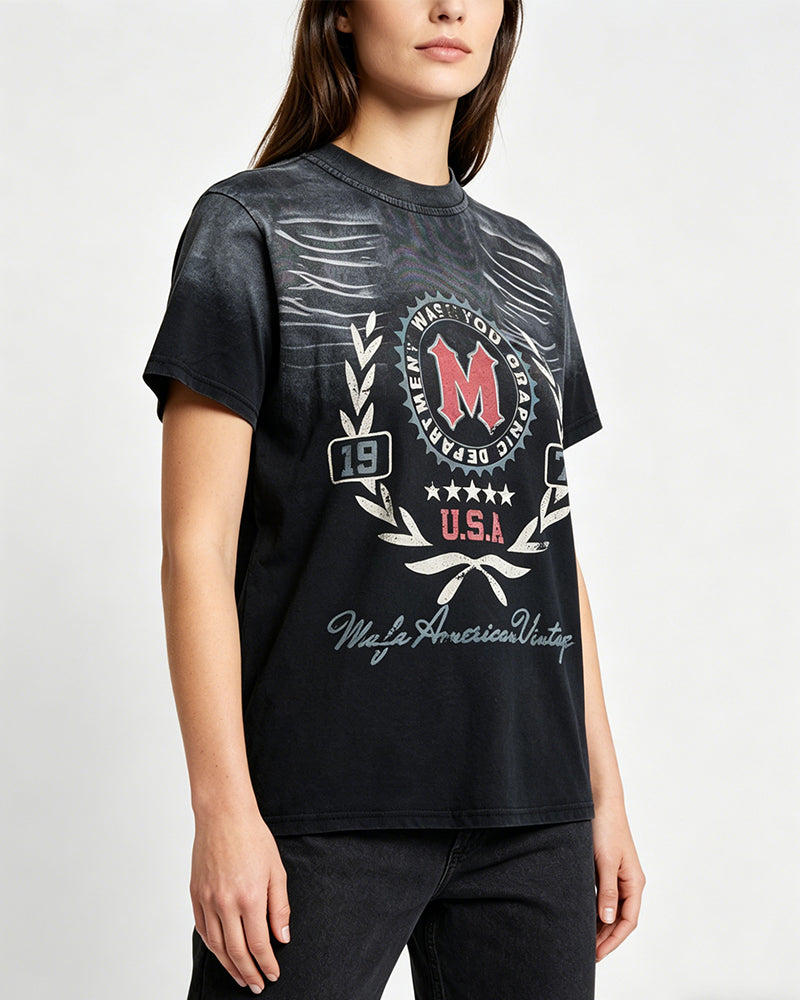 Distressed gradient short-sleeved T-shirt (women's)