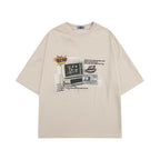 retro cartoon print short sleeves