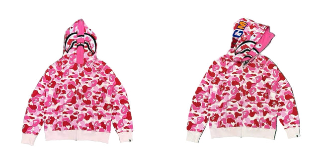 BAPE Shark Full Zip Hoodie Pink Camo Edition Hover Image