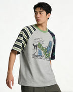 Retro Color-block Short-sleeved T-shirt