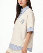 Faux two-piece polo shirt