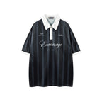 Retro contrast striped short sleeves