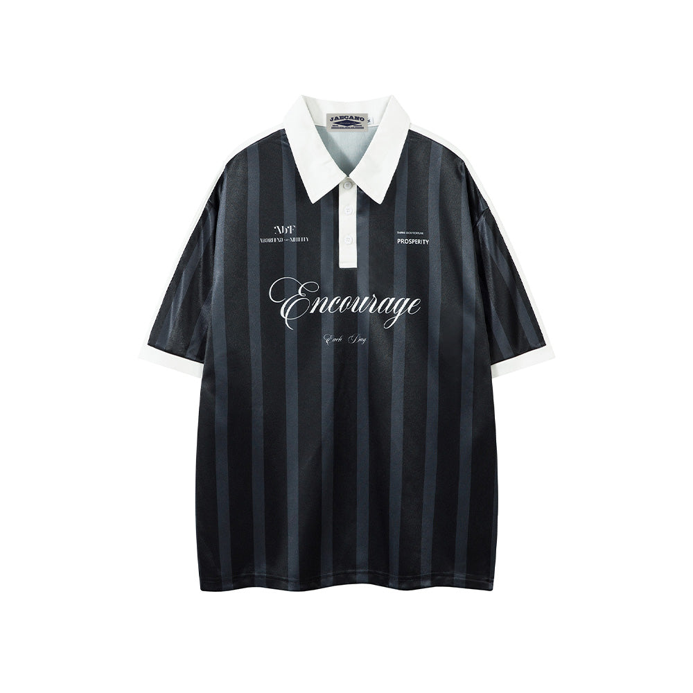 Retro contrast striped short sleeves