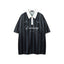 Retro contrast striped short sleeves