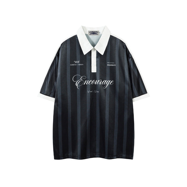 Retro contrast striped short sleeves Hover Image