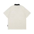 Retro polo collar short sleeves