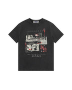 Retro washed distressed short sleeves