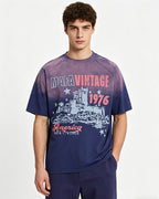 Gradient loose short-sleeved shirt