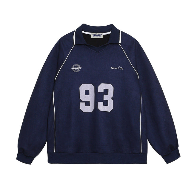 Retro lapel sweatshirt Hover Image