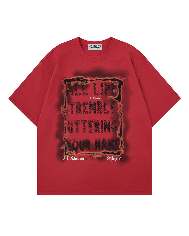 Retro letter short sleeves