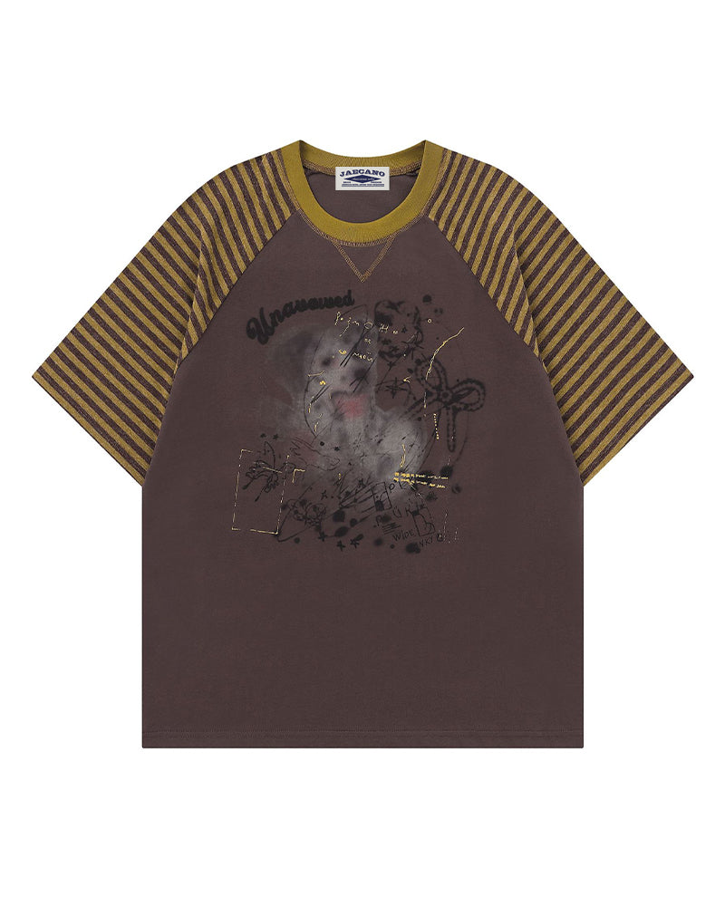 Vintage distressed puppy short-sleeved t-shirt