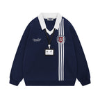 Fake two-piece college style sweatshirt