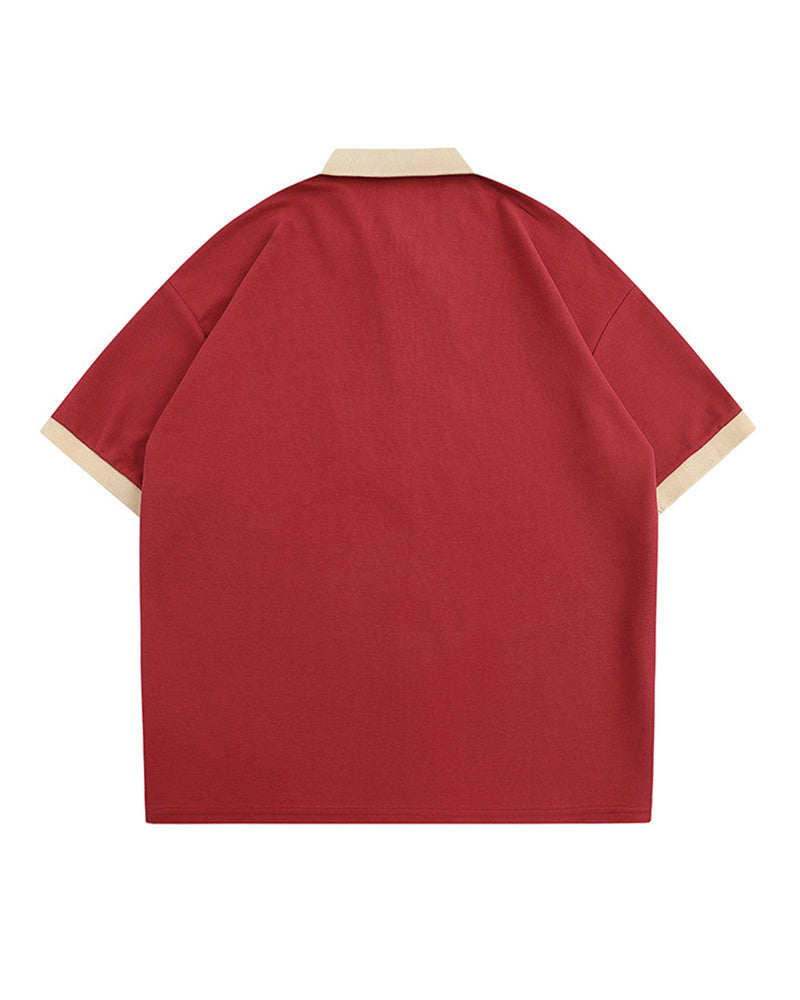 American retro hip hop embroidered letter short sleeves