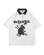 American retro kitten short sleeves