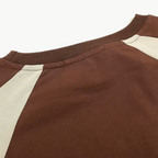 American letter print patchwork raglan oversize short sleeves