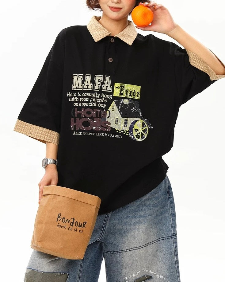 Retro simple Short-sleeved shirt