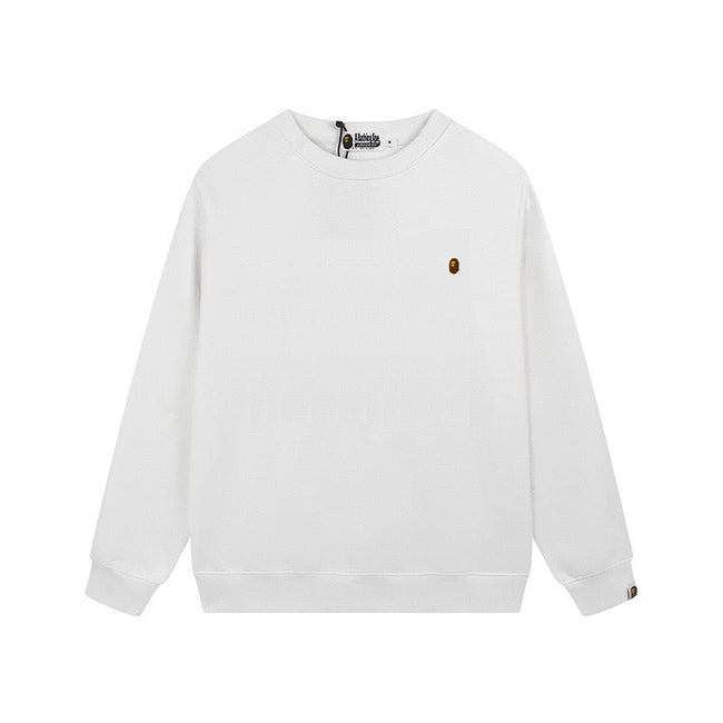 BAPE White Mini Ape Head Logo Crewneck Sweatshirt Hover Image