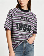Retro striped short sleeves