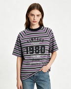 Retro striped short sleeves