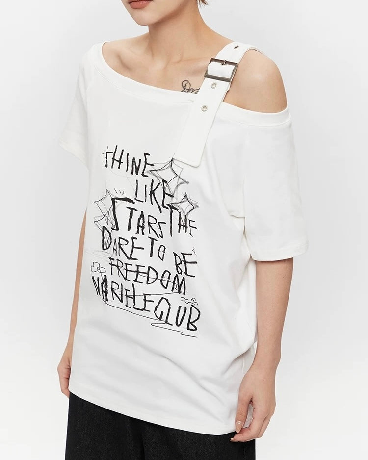 Fashion letter short sleeves
