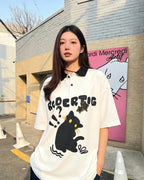American retro kitten short sleeves