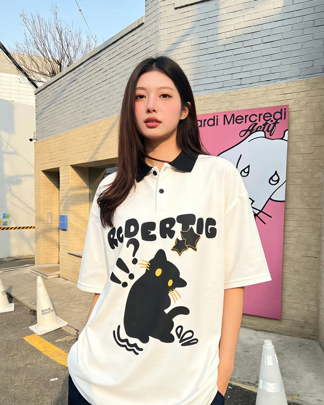 American retro kitten short sleeves Hover Image
