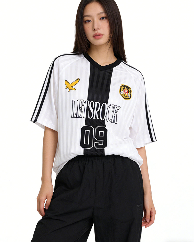 Striped athletic T-shirt