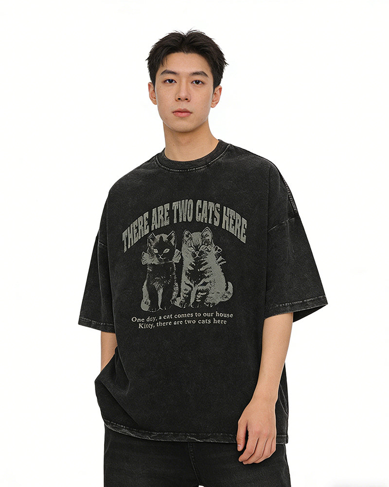 American cartoon kitten short sleeves