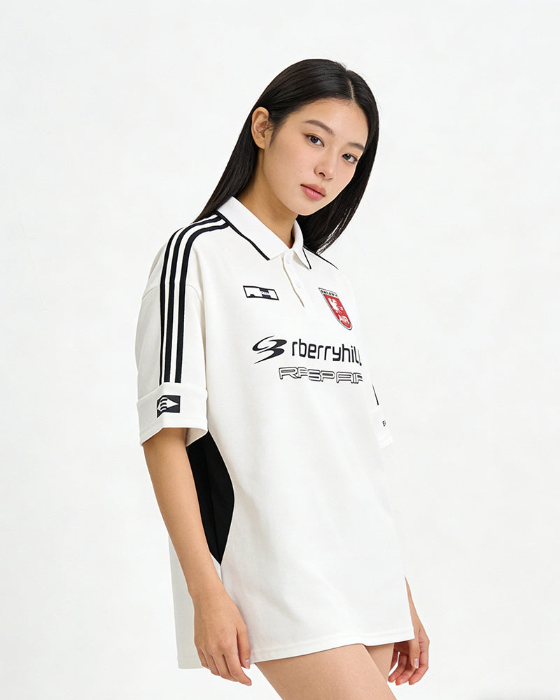 Spliced sports short sleeves