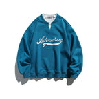Solid color faux two-piece sweatshirt
