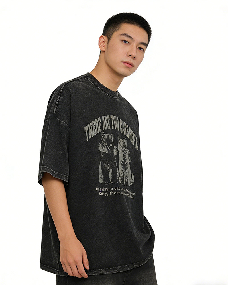 American cartoon kitten short sleeves