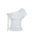 Bow-knot Tie-shoulder Short-sleeve Top
