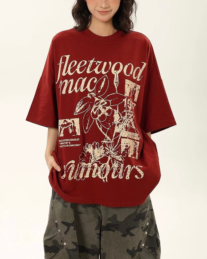Retro letter short sleeves