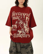 Retro letter short sleeves